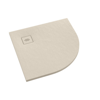 Schedline Brodzik kompozytowy Stabilsound Plus® Protos Cashemere Stone 90x90x3,5 cm R55, półokrągły, Gwarancja 15 lat